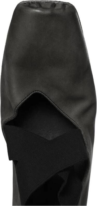 UMA Wang Leren Ballerina Schoenen Black Dames