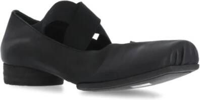 UMA Wang Zwarte Leren Ballet Flats met Elastische Banden Black Dames