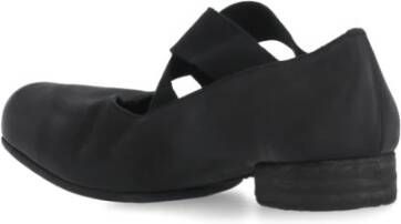 UMA Wang Zwarte Leren Ballet Flats met Elastische Banden Black Dames