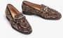 Unisa Gedrukte leren mocassins met metalen detail Brown Dames - Thumbnail 2