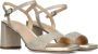 Unisa Sandalen Dames Damesschoenen Leer Glitter Blokhak hoogte Moraty Goud - Thumbnail 4