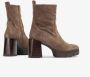 Bruin Tinten Kinton Enkellaarsjes Enkelboots Dames Taupe - Thumbnail 12