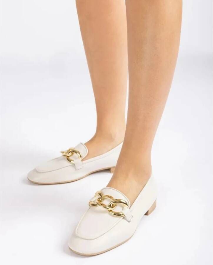 Unisa Klassieke Leren Loafers Beige Dames