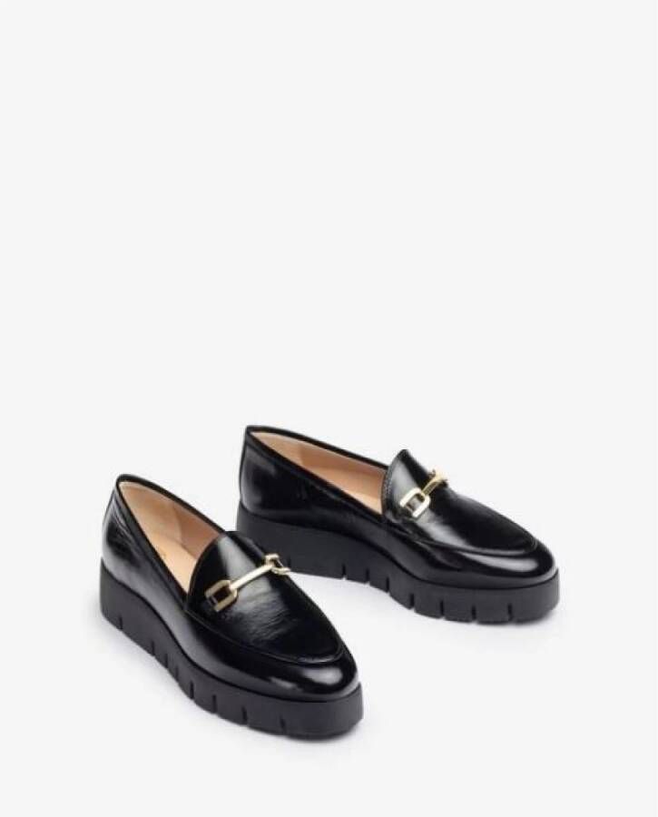 Unisa Metallic Mocassins met SuperLight Technologie Black Dames