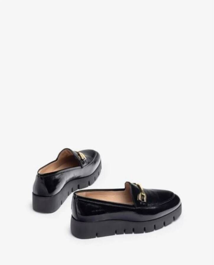 Unisa Metallic Mocassins met SuperLight Technologie Black Dames