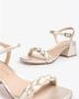 Unisa Dames Casual Gouden Leren Sandalen Beige Dames - Thumbnail 3