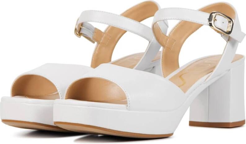 Unisa Witte leren sandalen White Dames