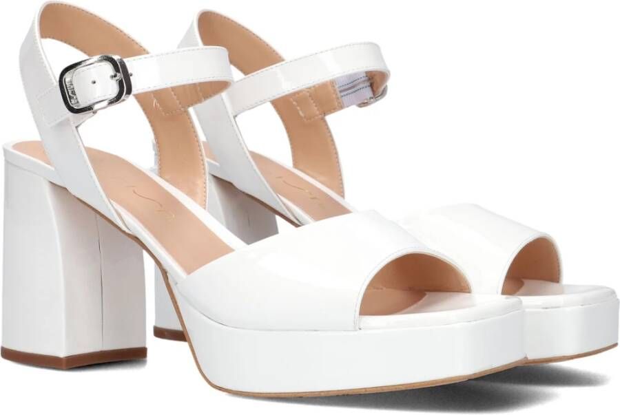 Unisa Witte Plateau Sandalen met Blokhak White Dames