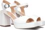 Unisa Witte Plateau Sandalen met Blokhak White Dames - Thumbnail 3