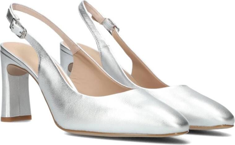 Unisa Zilver Leren Pumps Puntneus Gray Dames