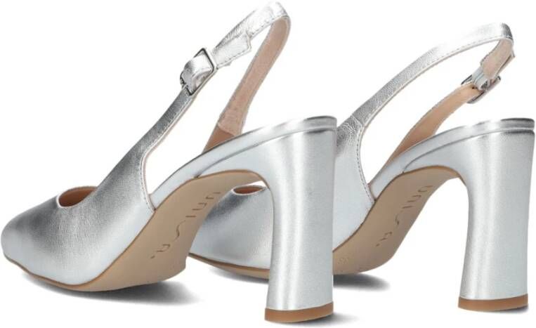 Unisa Zilver Leren Pumps Puntneus Gray Dames