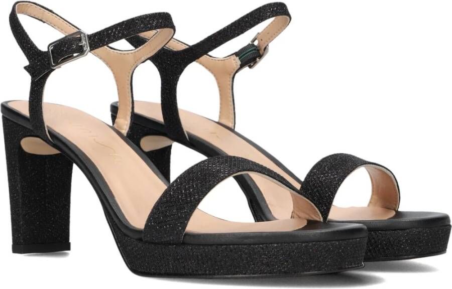 Unisa Zwarte Glitter Sandalen Black Dames