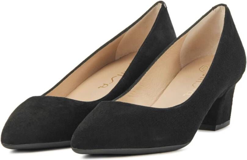 Unisa Zwarte Leren Pumps Black Dames