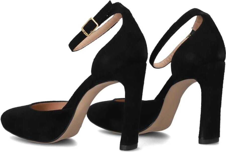 Unisa Zwarte Suède Pumps Paddy Black Dames