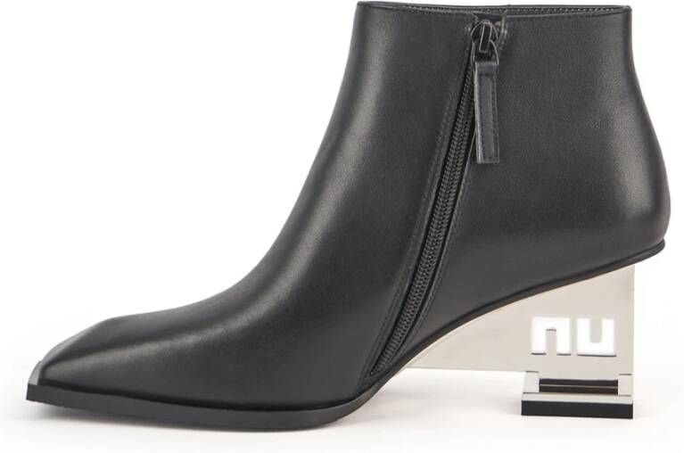 United Nude Metalen Hak Leren Enkellaarsje Black Dames