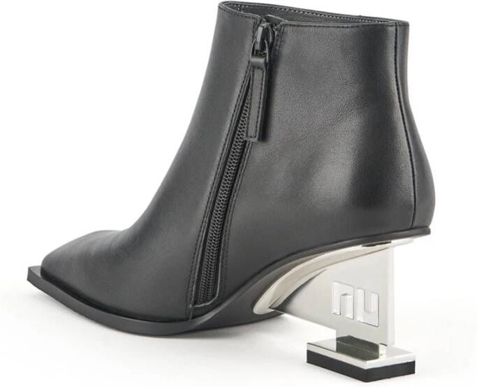 United Nude Metalen Hak Leren Enkellaarsje Black Dames