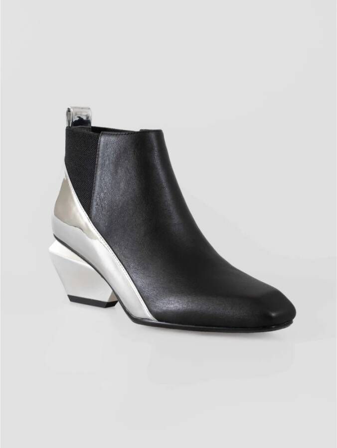 United Nude Zilveren geometrische enkellaars Jacky X Black Dames