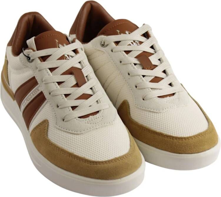 U.s. Polo Assn. Beige Leren Sneakers Multicolor Heren