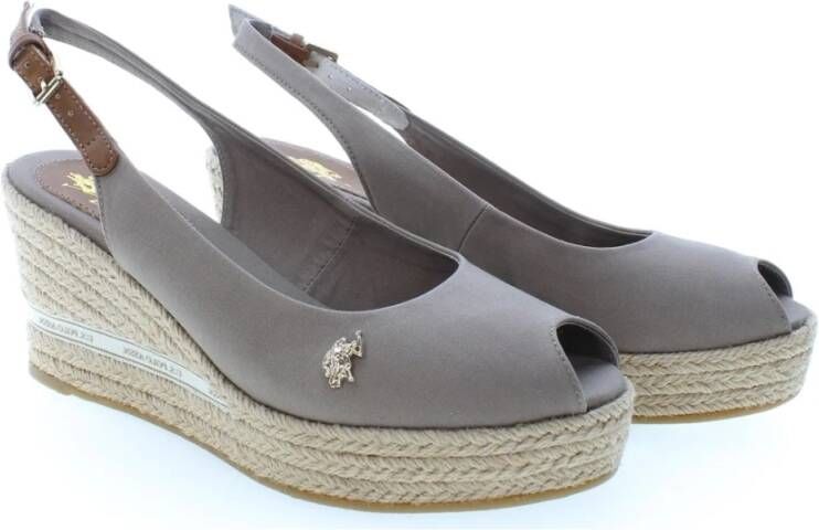 U.s. Polo Assn. Beige Platte Sandalen Alyssa004 Tau002 Gray Dames