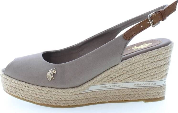 U.s. Polo Assn. Beige Platte Sandalen Alyssa004 Tau002 Gray Dames