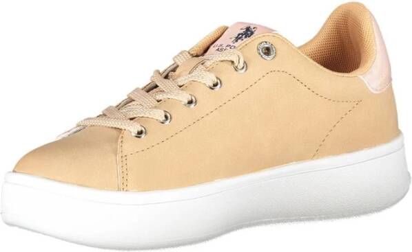 U.s. Polo Assn. Beige Sneakers met Contrastdetail Beige Dames