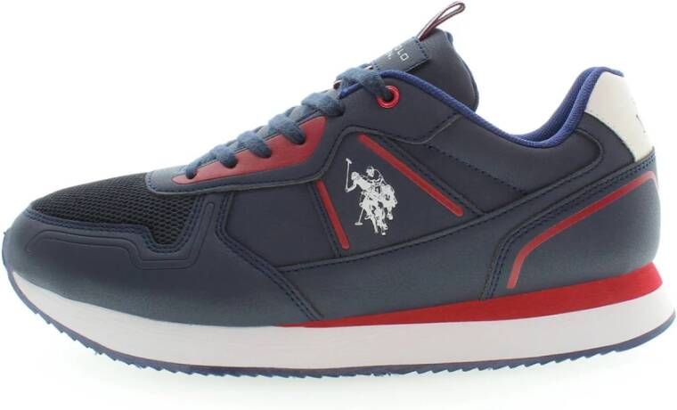 U.s. Polo Assn. Blauwe Sportschoenen met Contrastdetails Blue Heren