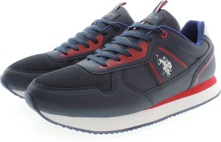 U.s. Polo Assn. Blauwe Sportschoenen met Contrastdetails Blue Heren