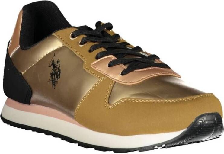 U.s. Polo Assn. Gouden Polyester Sneaker met Contrastdetails Multicolor Dames