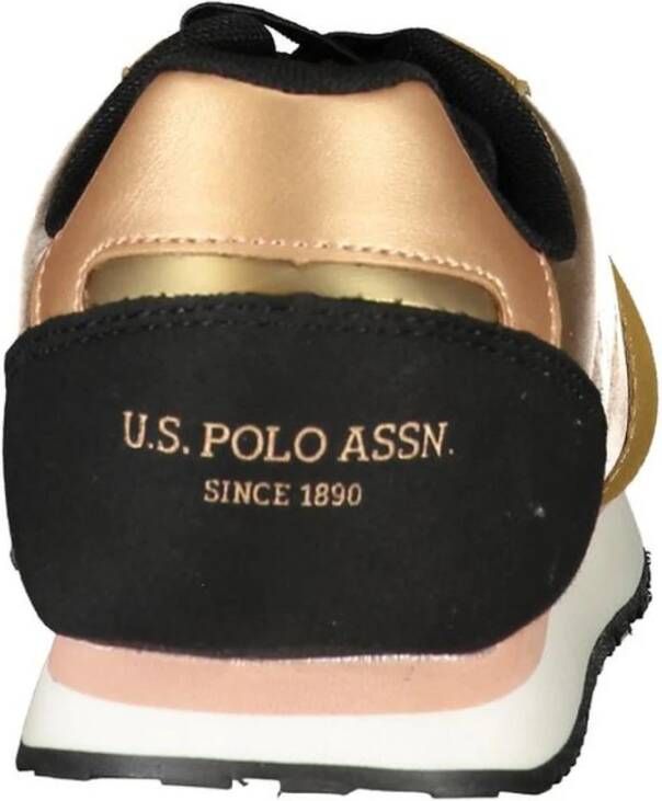 U.s. Polo Assn. Gouden Polyester Sneaker met Contrastdetails Yellow Dames