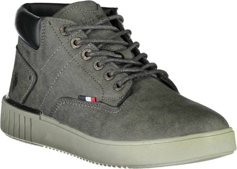 U.s. Polo Assn. Grijze Herenlaars Veters Contrast Details Gray Heren