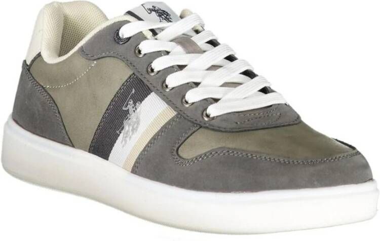 U.s. Polo Assn. Grijze Lace-Up Sports Sneakers met Contrastdetails Gray Heren