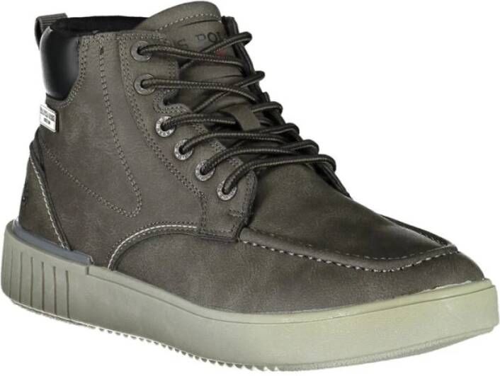 U.s. Polo Assn. Grijze Veterschoenen met Contrasterende Details Gray Heren