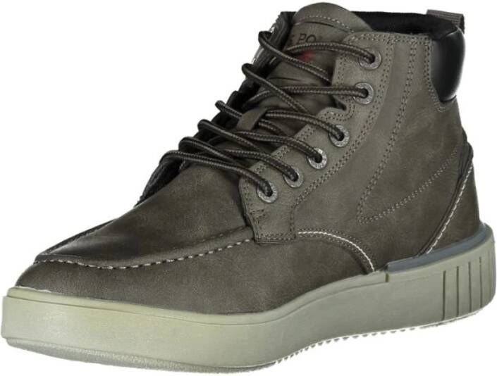 U.s. Polo Assn. Grijze Veterschoenen met Contrasterende Details Gray Heren