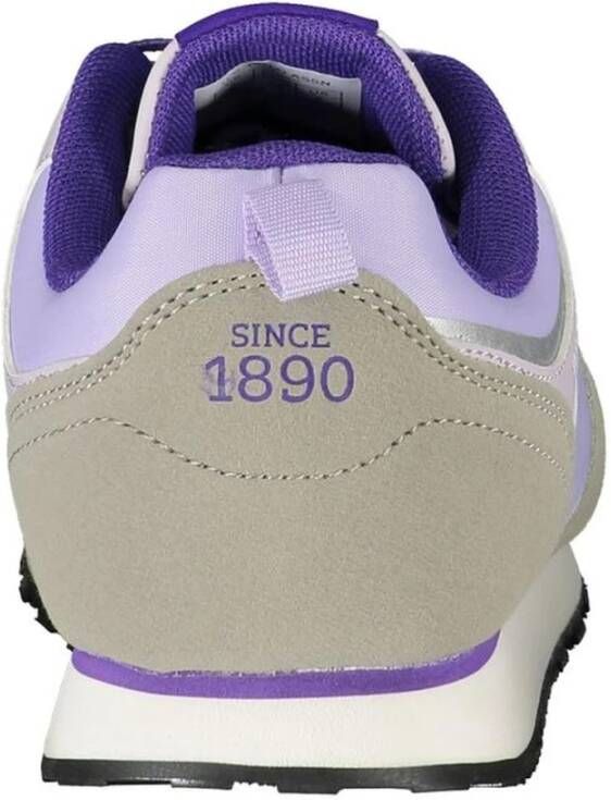 U.s. Polo Assn. Paarse Lace Sneaker met Logo Print Purple Dames