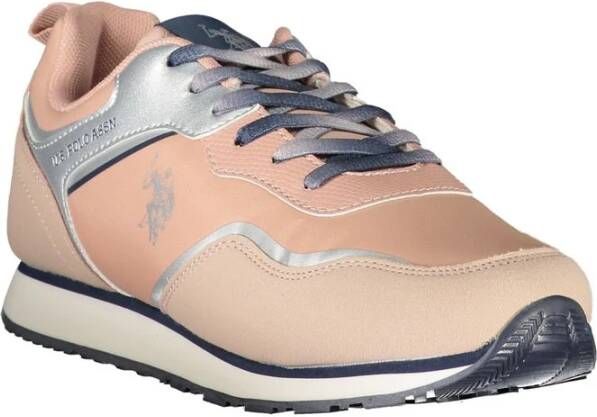 U.s. Polo Assn. Roze Polyester Sneaker met Contrastdetails Pink Dames