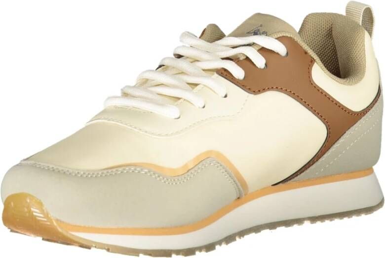 U.s. Polo Assn. Sportieve Beige Veterschoenen met Contrastdetails Beige Dames