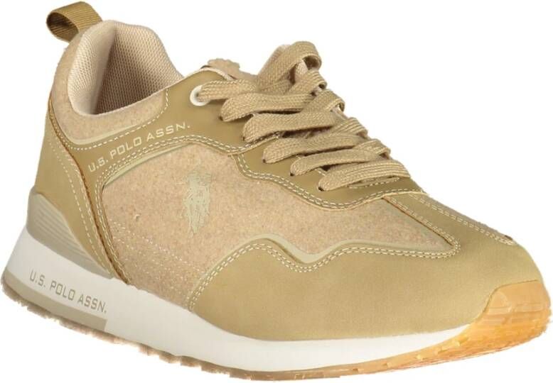 U.s. Polo Assn. Sportieve Beige Veterschoenen met Logoprint Beige Heren