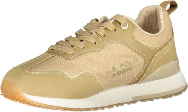 U.s. Polo Assn. Sportieve Beige Veterschoenen met Logoprint Beige Heren