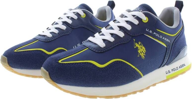 U.s. Polo Assn. Sportieve Blauwe Veterschoenen met Contrastdetails Blue Heren