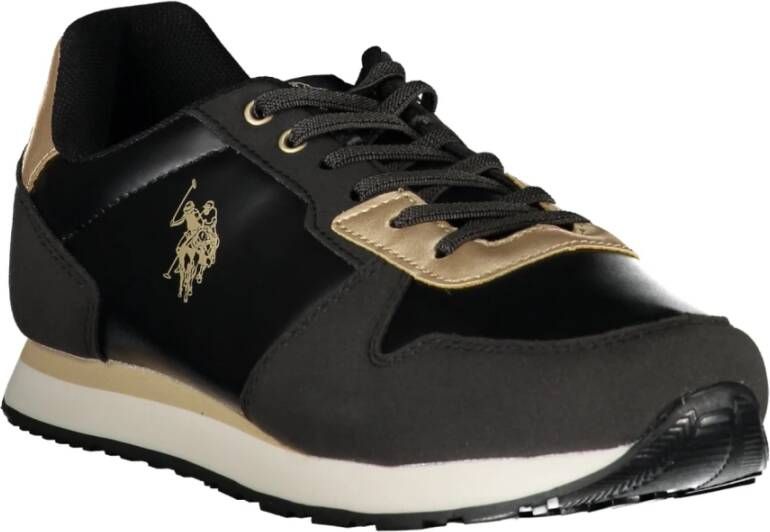 U.s. Polo Assn. Sportieve Veterschoenen Zwart Contrast Logo Black Dames