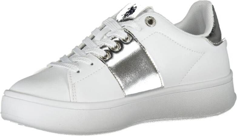 U.s. Polo Assn. Sportieve witte vetersneakers met logoprint White Dames