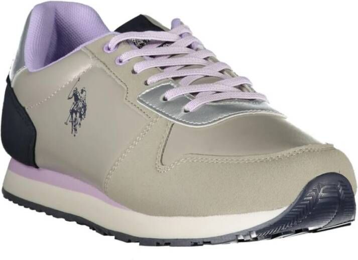 U.s. Polo Assn. Sportieve Zilveren Sneaker met Contrastdetails Gray Dames