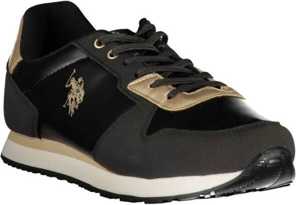 U.s. Polo Assn. Sportieve Zwarte Sneaker met Contrastdetails Black Dames