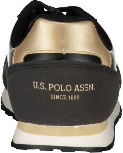 U.s. Polo Assn. Sportieve Zwarte Sneaker met Contrastdetails Black Dames