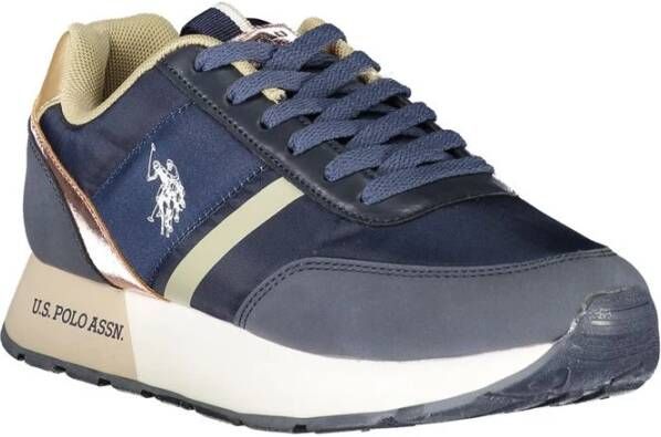 U.s. Polo Assn. Stijlvolle blauwe sportsneakers met dynamische contrastdetails Blue Dames