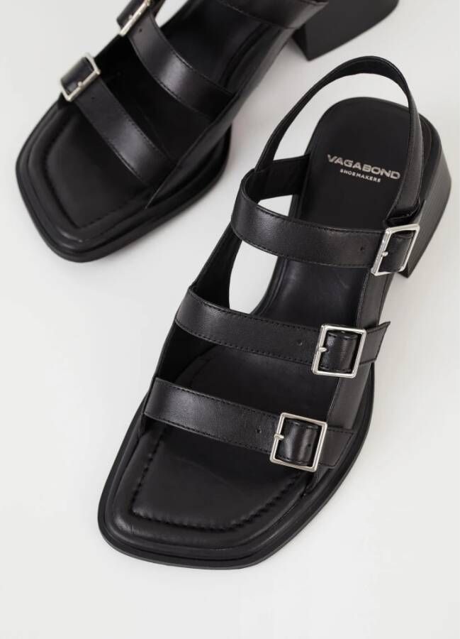 Vagabond Shoemakers Ines Zwarte Leren Sandalen Black Dames