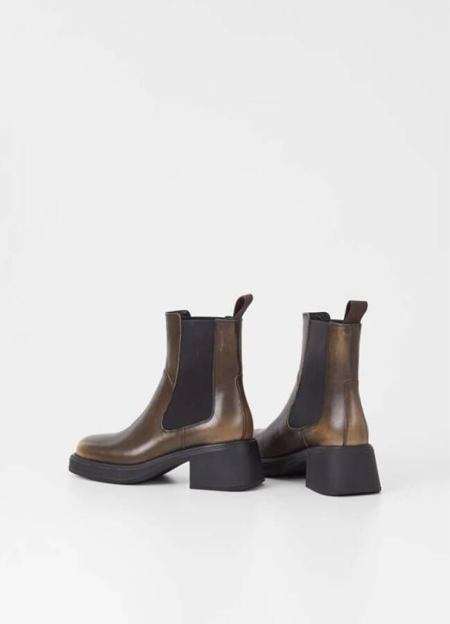 Vagabond Shoemakers Moderne Chelsea Laarzen Dikke Hak Leer Brown Dames