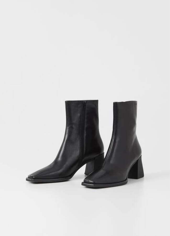 Vagabond Shoemakers Zwarte Hedda Laarzen Vierkante Neus Blokhak Black Dames