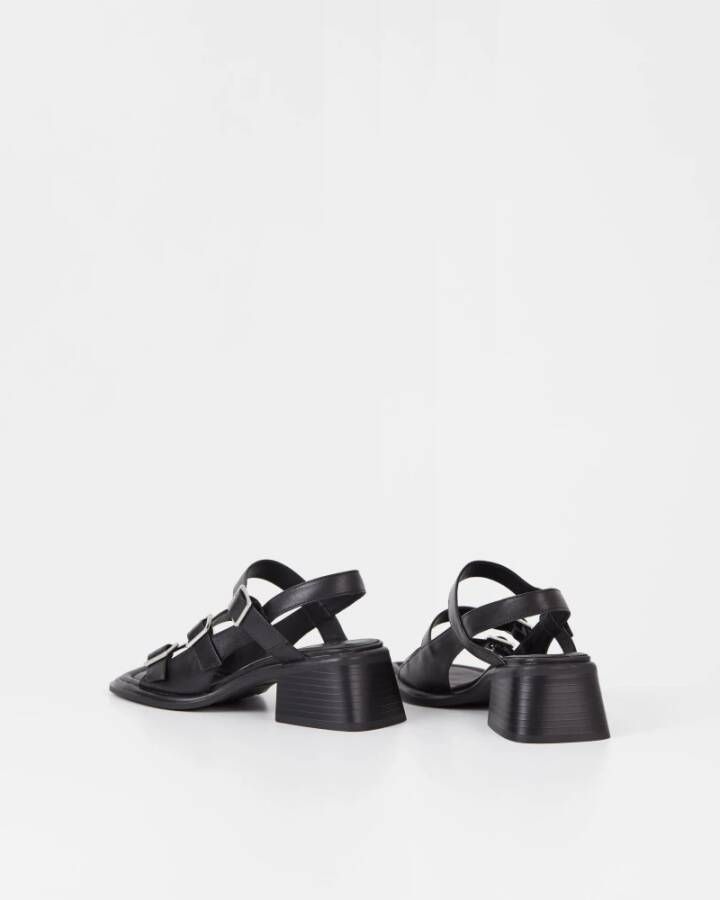 Vagabond Shoemakers Zwarte leren gespsandalen Black Dames