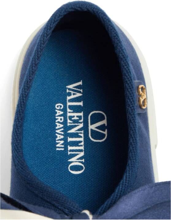 Valentino Blauw witte ballerina sneakers met strikdetails Blue Dames